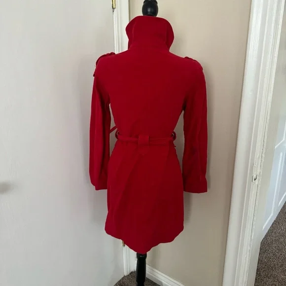 Mango Suit Adorable Women’s Red Trench Coat sz MPurchased in France